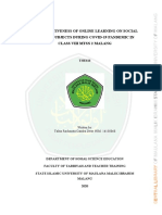 The Effectiveness of Online Learning On Social Studies Subjects During Covid-19 Pandemic in Class Viii MTSN 2 Malang