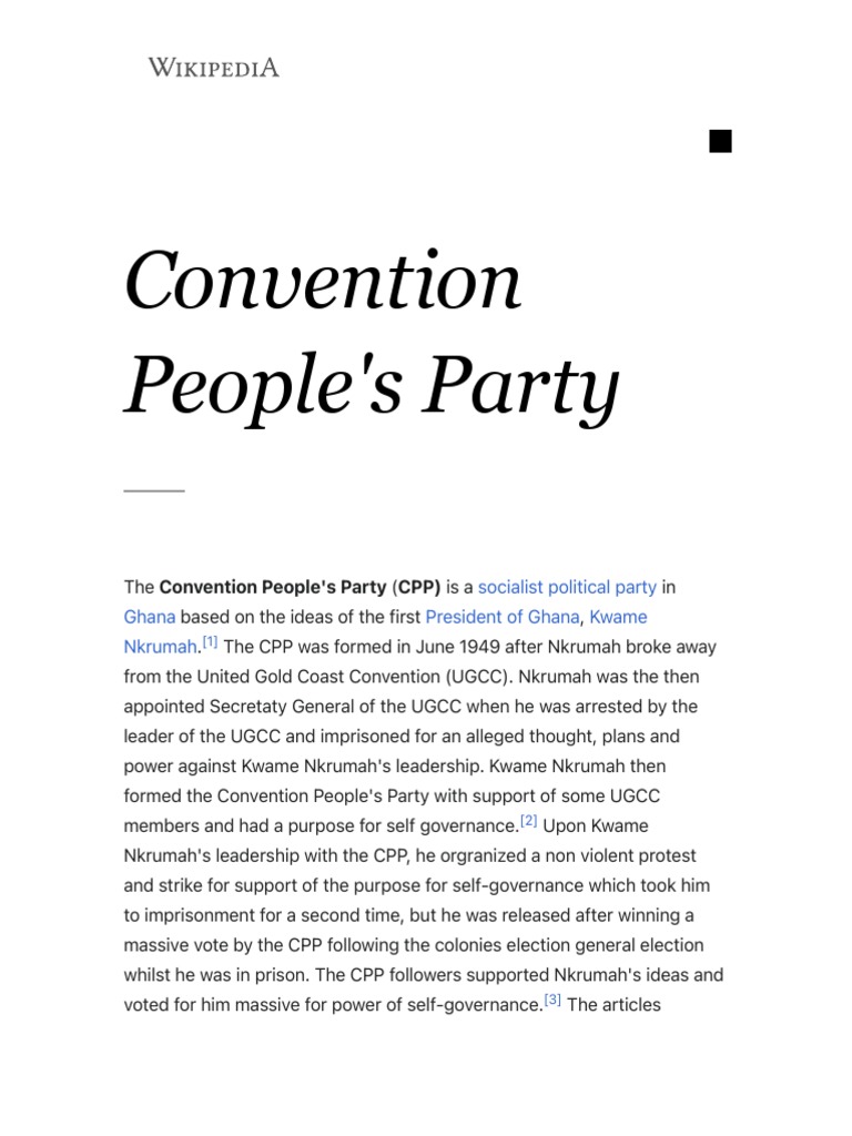 Convention People's Party Wikipedia PDF Ghana