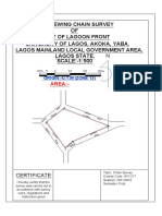 Plan Shewing Chain Survey OF Part of Lagoon Front University of Lagos, Akoka, Yaba. Lagos Mainland Local Government Area, Lagos State. SCALE:-1:500