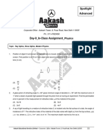 Spotlight - Advanced - Day-9 - In-Class Assignment - Physics - (Only Que.)