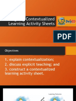 Designing Contextualized Learning Activity Sheets