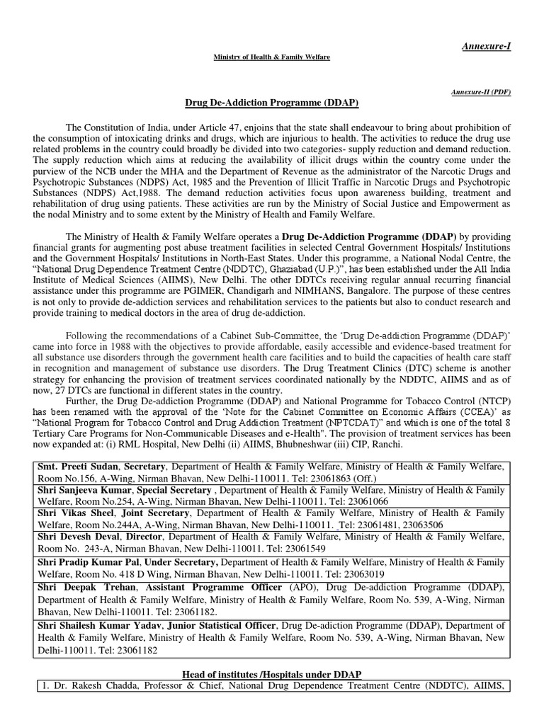 National Drug De-Addiction Programme | PDF | Drugs | Substance Abuse