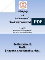 Workshop On E-Governance' - Electronic Service Delivery'