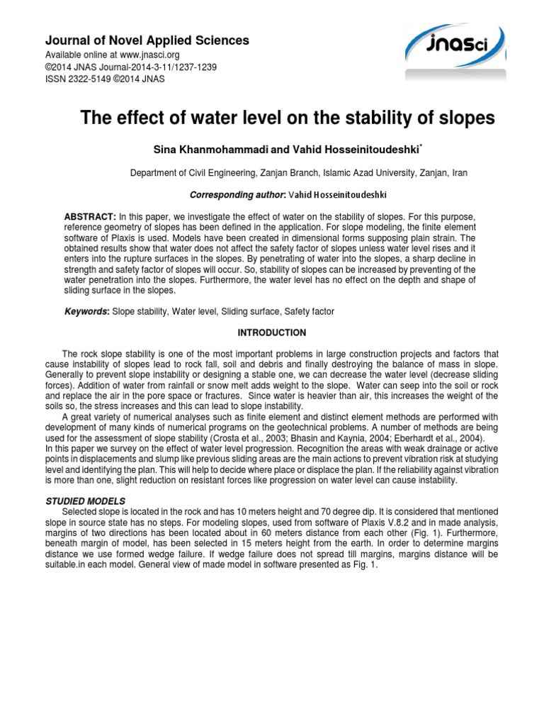 19 JURNAL INTL The Effect of Water Level On The Stability of Slopes ...