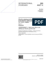 International Standard: Plastics Piping Systems - Polyethylene (PE) Pipes and Fittings For Water Supply - General