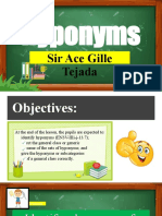 Hyponyms: Sir Ace Gille Tejada