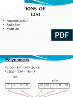 Applications of Linked List: - Polynomial ADT - Radix Sort - Multi List