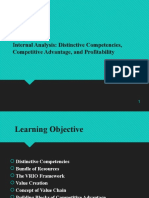 Internal Analysis: Distinctive Competencies, Competitive Advantage, and Profitability