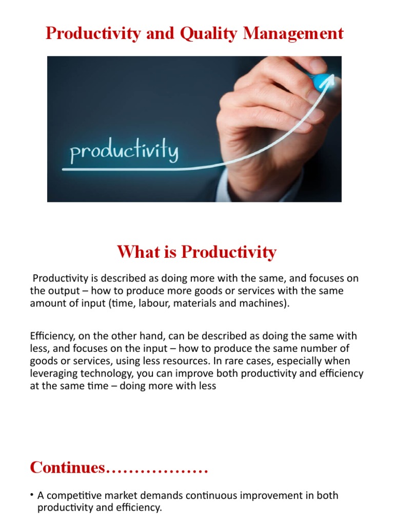 Productivity and Quality Management Insights | PDF | Quality Assurance ...
