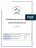 Learner Assessmenpt Ack: Sitxfin005 Manage Physical Assets