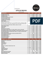 Lista de precios de productos secos y frutos secos