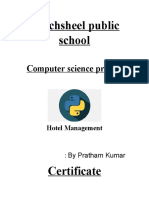 Panchsheel Public School: Computer Science Project