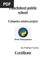 Panchsheel Public School: Computer Science Project