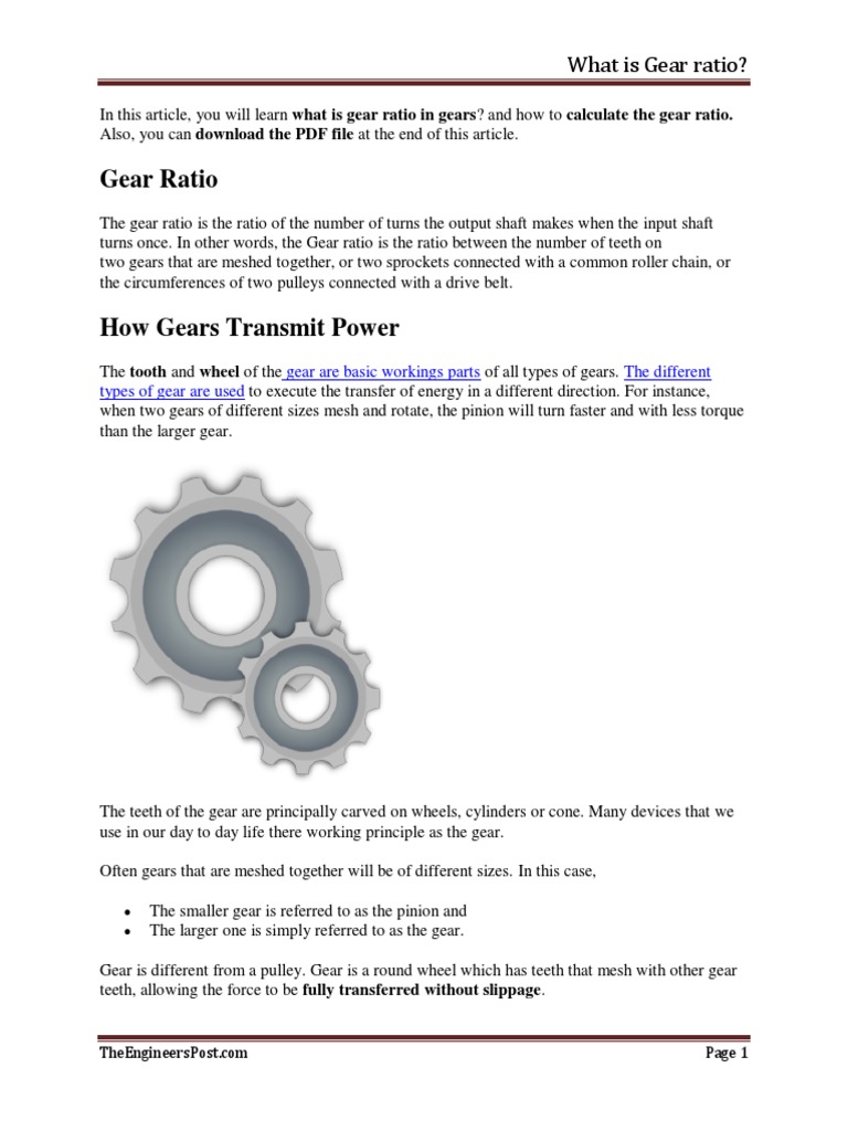 Understanding Gear Ratios A Comprehensive Look at How Gear Teeth