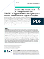 Reducing Readmission Rates For Individuals Discharged From Acute Psychiatric Care in Alberta Using Peer and Text Message Support: Protocol For An Innovative Supportive Program