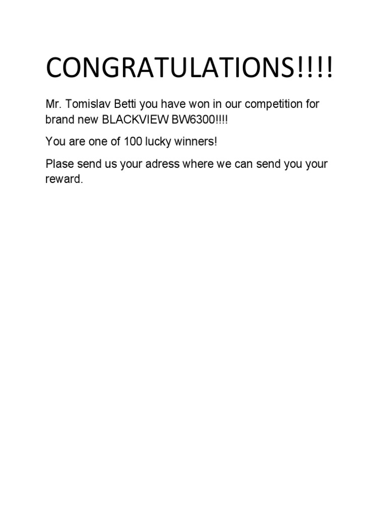 Congratulations | PDF