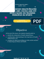 Self-Assesses Health-Related Fitness (HRF) Status and Fitt Goals Based On Training Principles in Sports