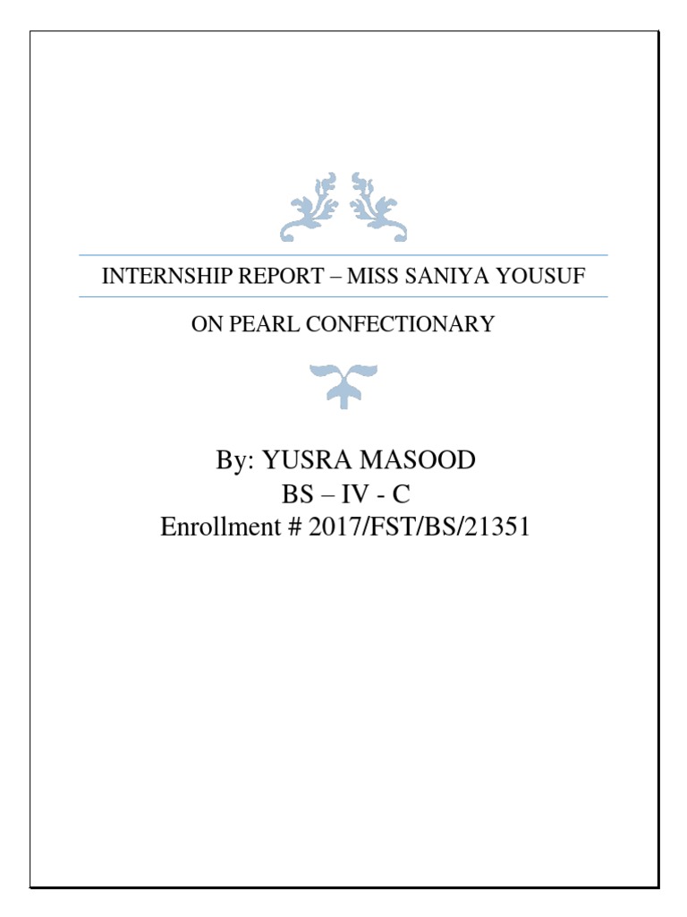 Internship Report PDF Candy Confectionery