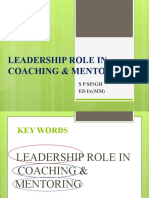 Leadership Role in Coaching & Mentoring