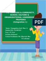 The Teachers & Community, School Culture & Organizational Leadership Profed02 (Integration 1)