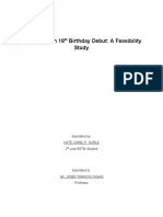 Organizing An 18 Birthday Debut: A Feasibility Study: Submitted By: Kate Carel P. Surla 2 Year BSTM Student
