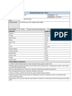 Standard Recipe Card - Dish 1: Ingredients Weight Kg/l/unit