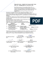 Acta de Conformación Del Comité de Evaluación para El Concurso de Nombramiento Docente 2021