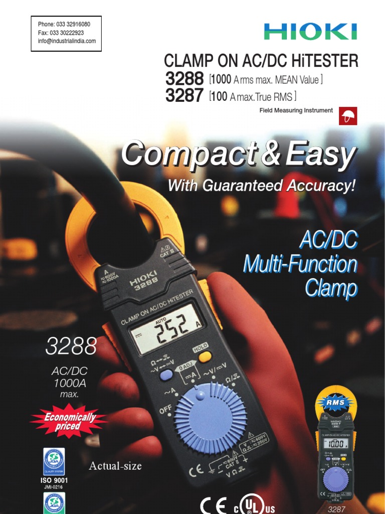 Hioki 3288 Clamp Meter Overview | PDF | Alternating Current | Power ...