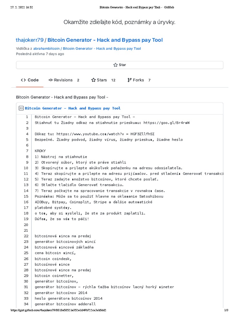 Bitcoin Generator Hack And Bypass Pay Tool Github Pdf