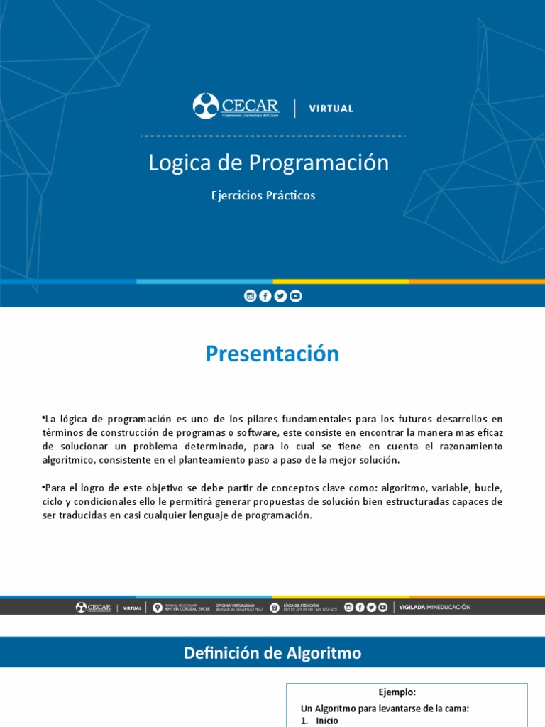 Ejercicios de Lógica de Programación | PDF | Algoritmos | Programación ...