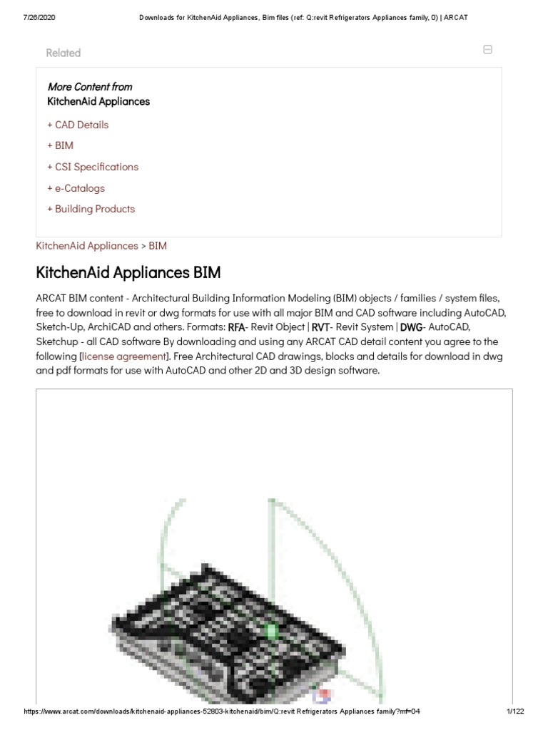 Downloads For KitchenAid Appliances, Bim Files (Ref Q Revit