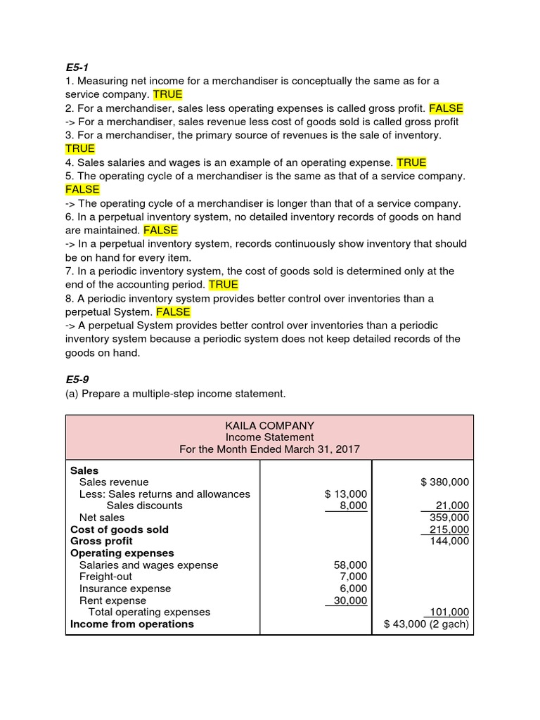 Merchandiser Income Statement Guide | PDF | Revenue | Income Statement