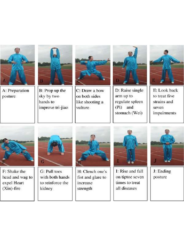 Ten Postures of Baduanjin Exercise | PDF