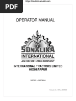 Operator Manual: International Tractors Limited Hoshiarpur