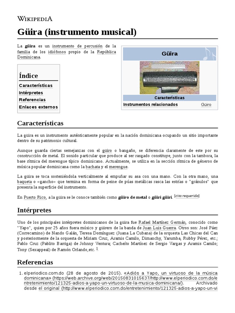 Güira (Instrumento Musical) | Descargar gratis PDF | Musica ...