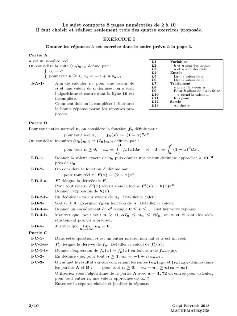 Exercices de Maths GP 2018 | PDF
