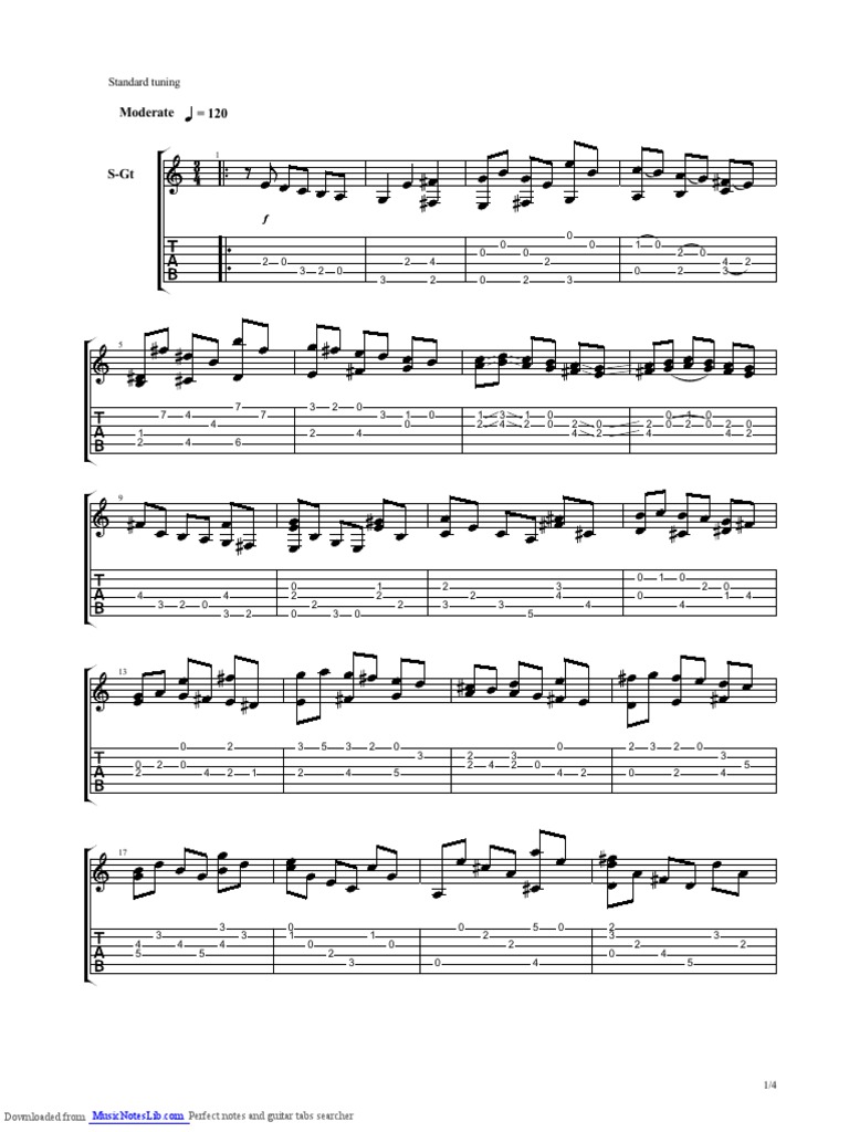 Moderate 120: Standard Tuning | PDF | Baroque Music | Guitar Family ...