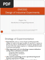 ENIE332 Design of Industrial Experiments: Chapter One Introduction To Designed Experiments