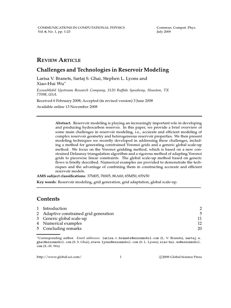 Reservoir Modeling Challenges & Techniques | PDF | Geology | Petroleum ...