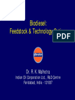 Biodiesel: Feedstock & Technology Options: Dr. R. K. Malhotra