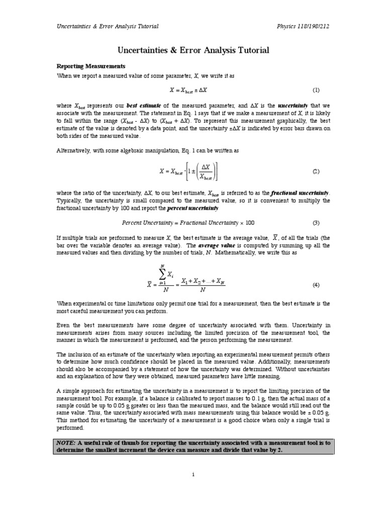 Error Analysis Tutorial | PDF | Teaching Methods & Materials ...