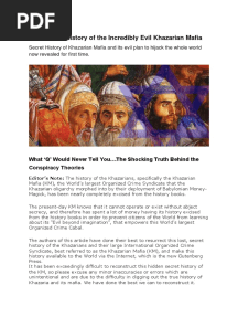 The Hidden History of The Incredibly Evil Khazarian Mafia