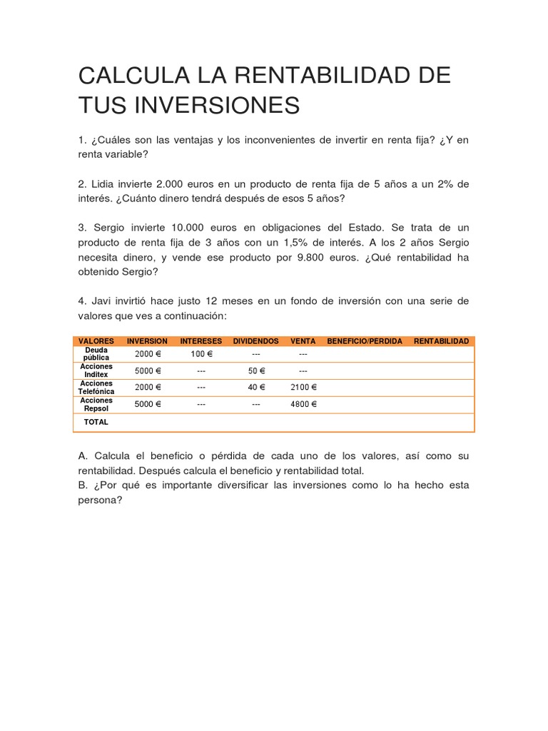 Rentabilidad de Las Inversiones | PDF