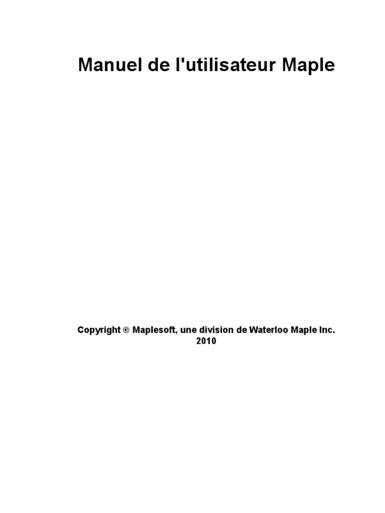 Manual Maple | PDF | Contrôle (touche) | Dé
