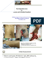 Post-Op Care Trauma Critically Ill Patients