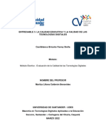 Entregable 3. La Calidad Educativa y La Calidad de Las Tecnologías Digitales