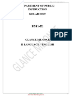 10th STD SL English Glance Me Once 2021-22 by Ddpi Office Kolar