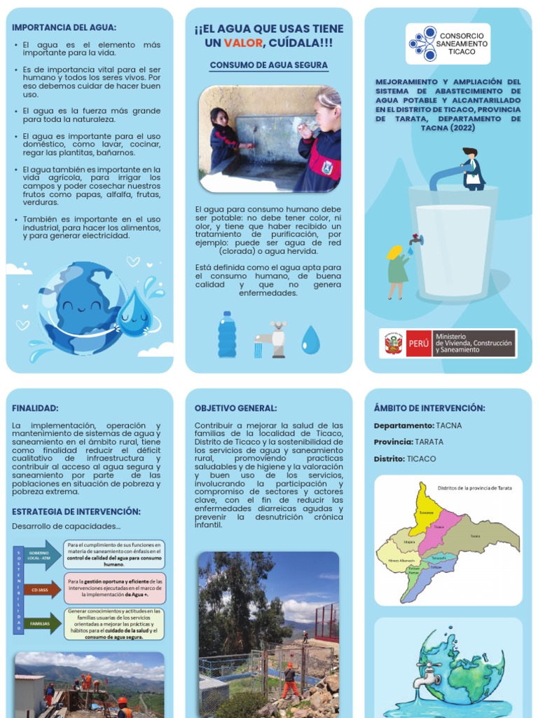 Tríptico sobre el cuidado del agua | PDF | Agua | Saneamiento
