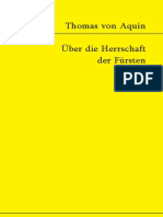 Ueber Die Herrschaft Der Fuersten - Thomas Von Aquin