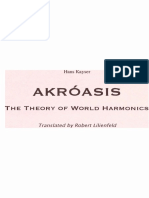 Akroasis The Theory of World Harmonics by Hans Kayser